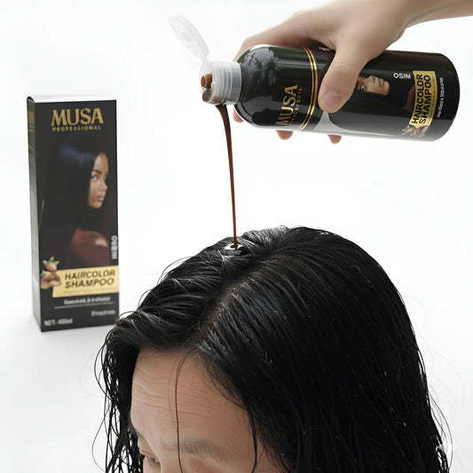 OFERTA SHAMPOO TINTE CUBRE CANAS MUSA DE 400 ML