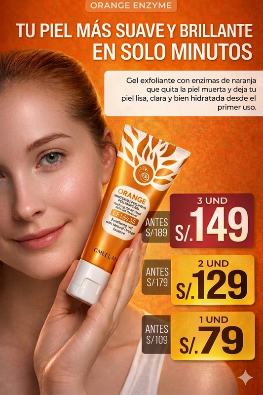 Orange™ - Gel Exfoliante Aclarante e Hidratante con Enzimas de Naranja para una Piel Perfecta